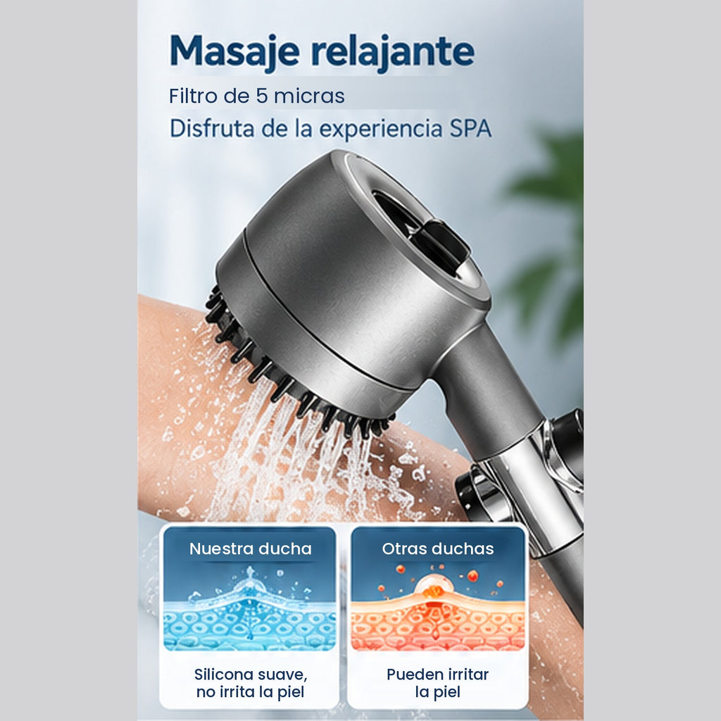 Cerdas de masaje del cabezal Nubea en uso